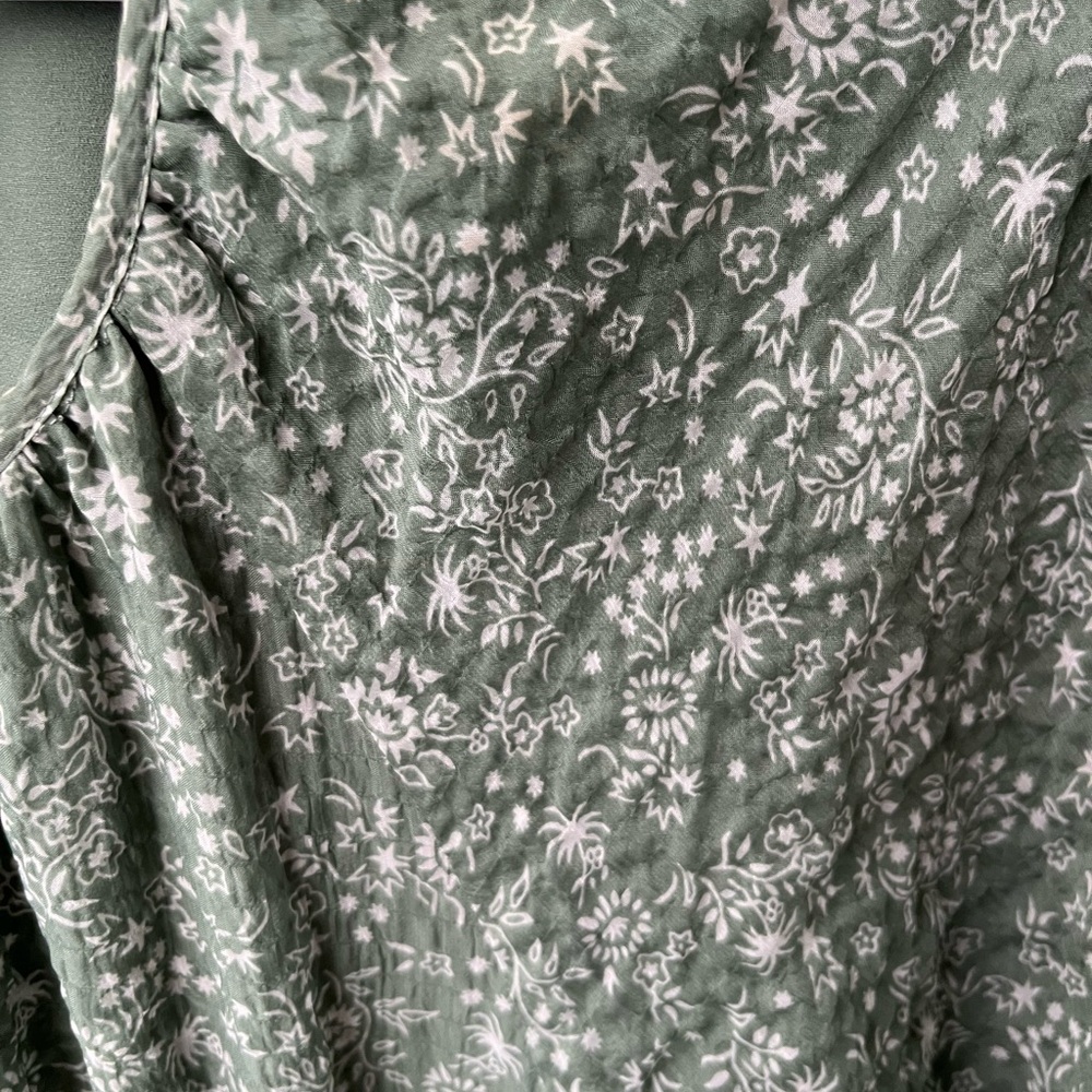 Madewell Green Floral Midi Dress - Picture 6 of 10